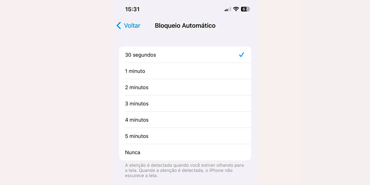 Tempo deve ser alterado para o menor possível